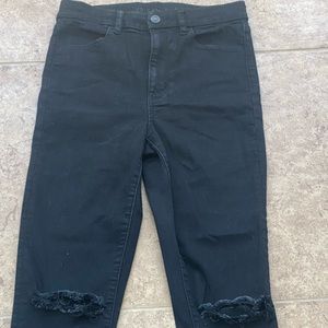 Black high rise skinny jeans